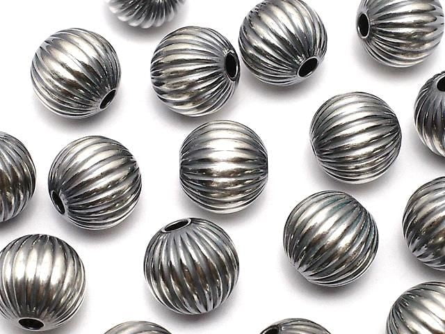 Silver925 Navajo Pearl Line Carved Round 10mm 1pc