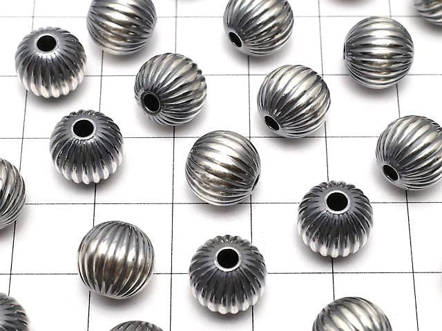 Silver925 Navajo Pearl Line Carved Round 10mm 1pc