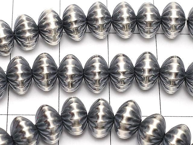 925銀 納瓦霍珍珠線刻圓珠 8x8x5.2mm 1顆