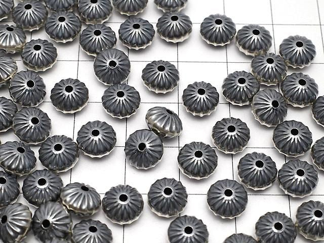 925銀 納瓦霍珍珠線刻圓珠 8x8x5.2mm 1顆