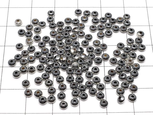 925 純銀納瓦荷珍珠算盤珠 (扁圓珠) 3.3 x 3.3 x 2.0 毫米 10 顆