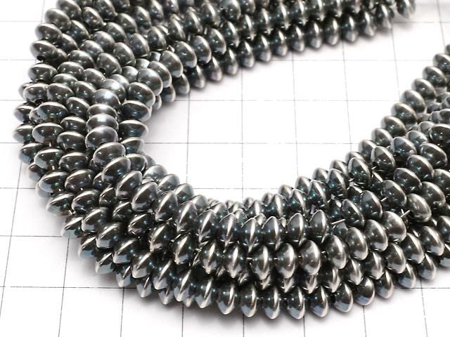 銀 925 納瓦霍珍珠算盤珠 (扁珠) 5.7x5.7x3.5公釐 3顆