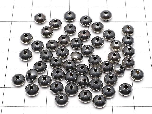 925純銀納瓦荷珍珠算盤珠(扁圓珠)6.7x6.7x4.6毫米 2顆