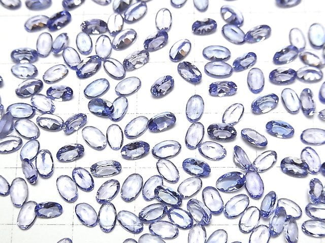 Hochwertiger Tanzanit AAA lose Stein oval facettiert 5x3mm 5 Stück