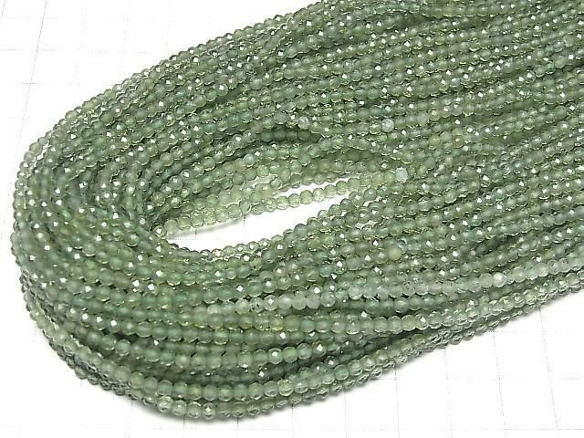 Hochwertig! Grüner Apatit AA++ facettierte runde 3mm 1strang Perlen (ca. 15 Zoll / 36 cm)