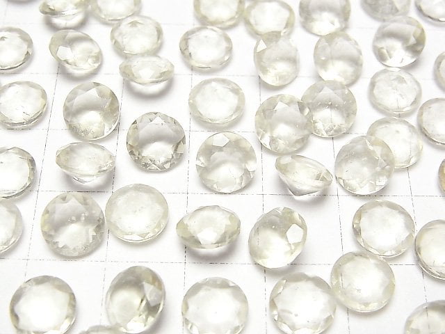 Libysches Wüstenglas lose Stein rund facettiert 8x8mm 1 Stück