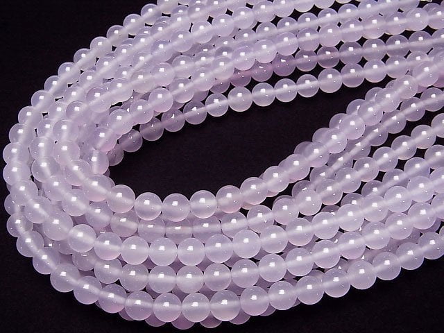 Lila Chalcedon AAA rund 8mm 1 Strang Perlen (ca. 14 Zoll/34 cm)
