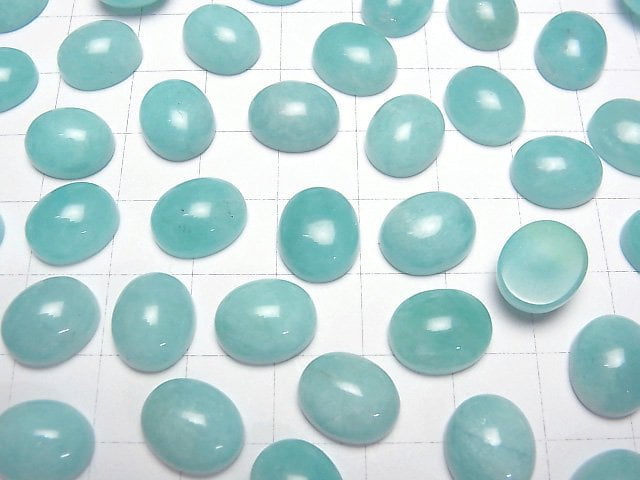 Peruanischer Amazonit AA++ Ovaler Cabochon 10x8mm 2 Stück