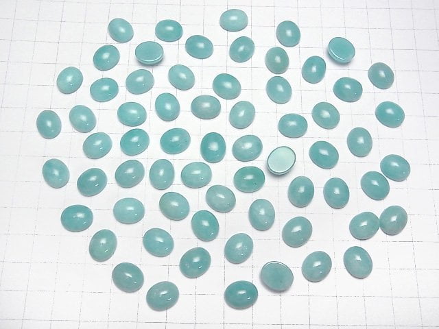 Peruanischer Amazonit AA++ Ovaler Cabochon 10x8mm 2 Stück