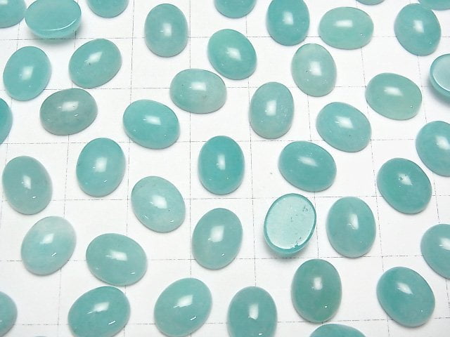 Peruanischer Amazonit AA++ Ovaler Cabochon 12x10mm 1 Stück