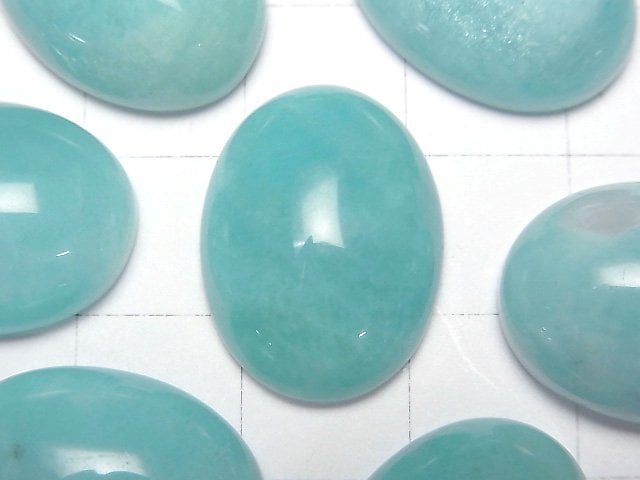 秘魯亞馬遜石 AA++ 橢圓素面切工 20x15mm 1顆