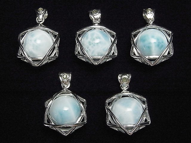 Larimar Pektolith AA++ 13mm Ball Sternform Moldavit Anhänger Silber925 1 Stück