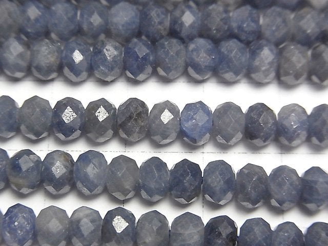高品質!藍寶石 AA+ 切面鈕扣圓珠 5.5x5.5x4毫米 半串或1串珠子 (約15英吋/37公分)