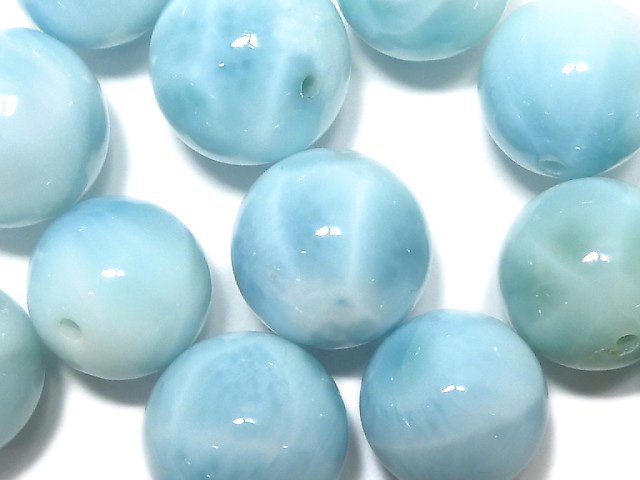 Larimar Pektolith AAA- Runde 12-13mm 2 Stück