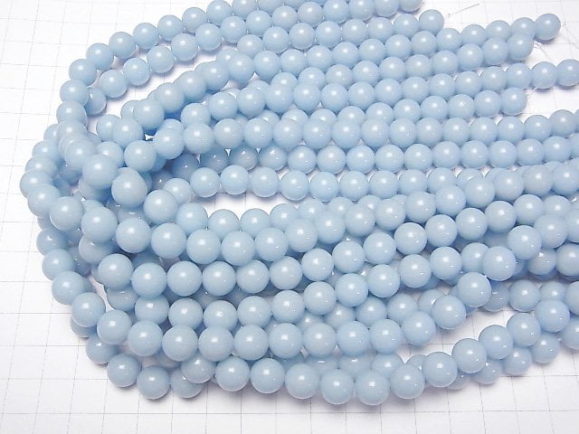 Helles Blau leuchtender Glastein Rund 10mm 1Strang Perlen (ca. 15 Zoll/37 cm)