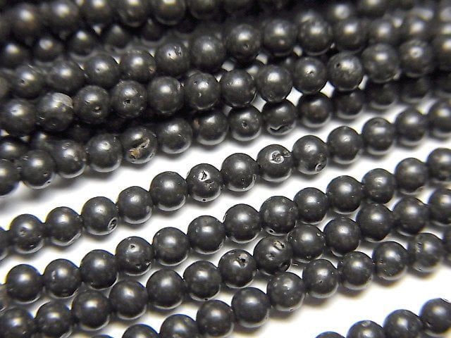 黑色熔岩圓珠 2mm 1串 (約15英吋/37公分)