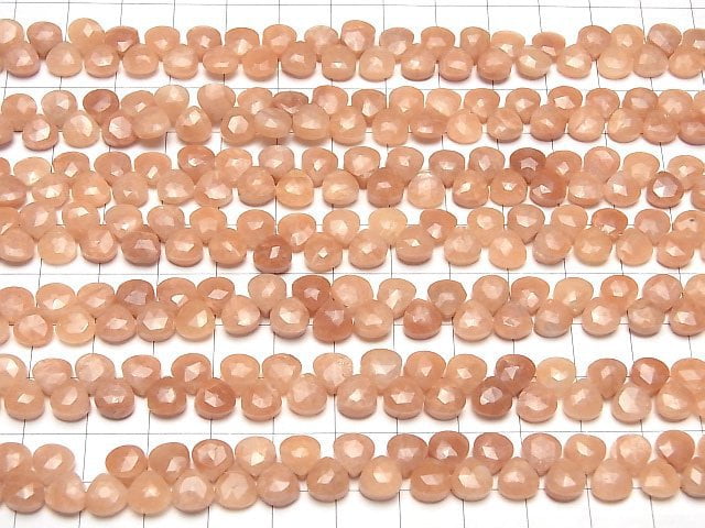Orthoklasenfeldspat AA++ Kastanienbraun Facettierte Briolette halb oder 1Strang Perlen (ca. 7 Zoll/18 cm)