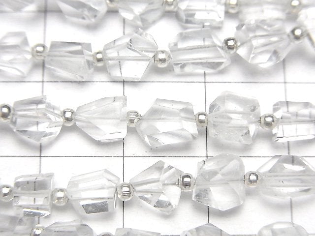 High Quality White Topaz AA++ Faceted Nugget half or 1strand beads (aprx.7inch/18cm)