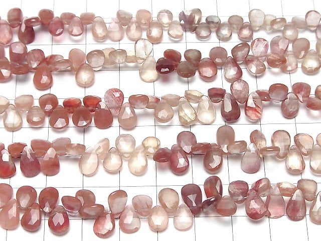 Hochwertiger Andesin AA++ Tropfenform facettierte Briolette halb oder 1Strang Perlen (ca. 7 Zoll/18 cm)