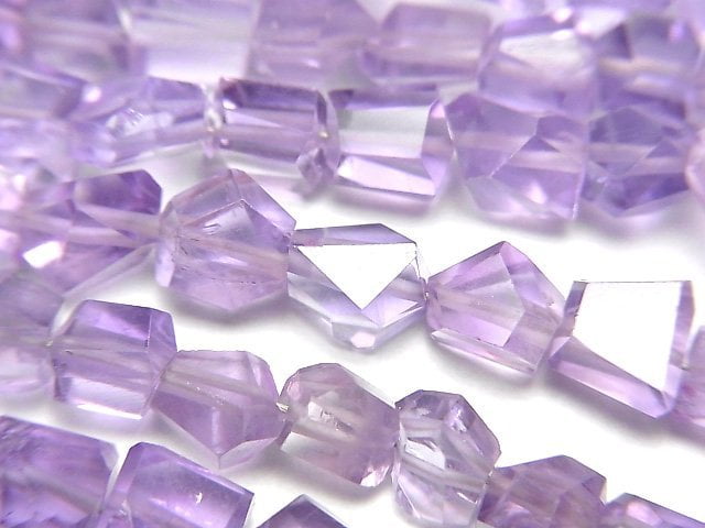 高品質紫水晶 AAA-刻面塊狀半串或 1 串珠子 (約 7 英寸/18 公分)