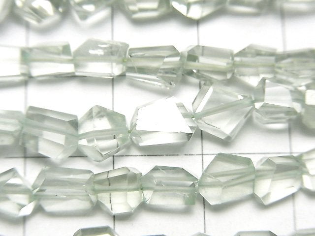 高品質綠紫水晶 AAA - 刻面塊狀半串或一串珠子(約7英吋/18公分)