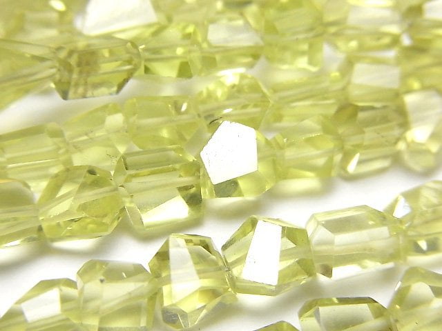 High Quality Lemon Quartz AAA- Faceted Nugget half or 1strand beads (aprx.7inch/18cm)