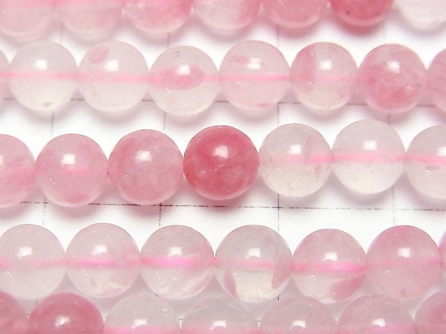 菱錳礦石英圓珠 6mm 半串或一串 (約14英吋/35公分)