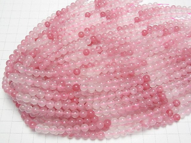 Rhodonit Silica Rund 6mm halb oder 1Strang Perlen (ca. 14 Zoll/35 cm)