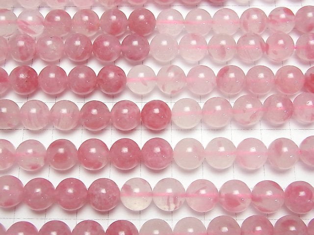 Rhodonit Silica Rund 10mm halb oder 1Strang Perlen (ca. 14 Zoll/34 cm)