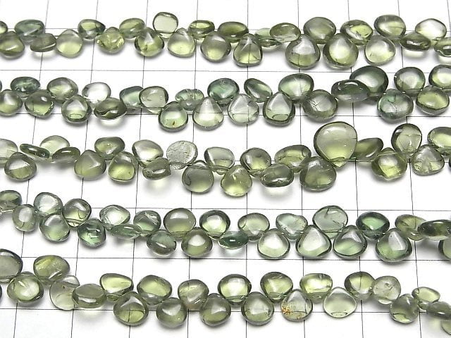 Hochwertiger grüner Apatit AA++ Kastanie (glatt) Halb- oder 1-Strang-Perlen (ca. 6 Zoll/16 cm)
