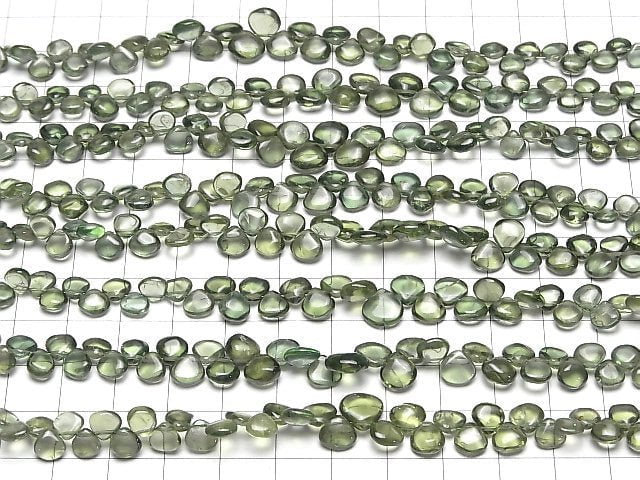 Hochwertiger grüner Apatit AA++ Kastanie (glatt) Halb- oder 1-Strang-Perlen (ca. 6 Zoll/16 cm)