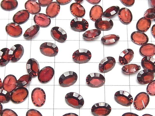 Hochwertiger Mosambik-Granat AAA lose Stein oval konvex geschliffen 8x6mm 3 Stück