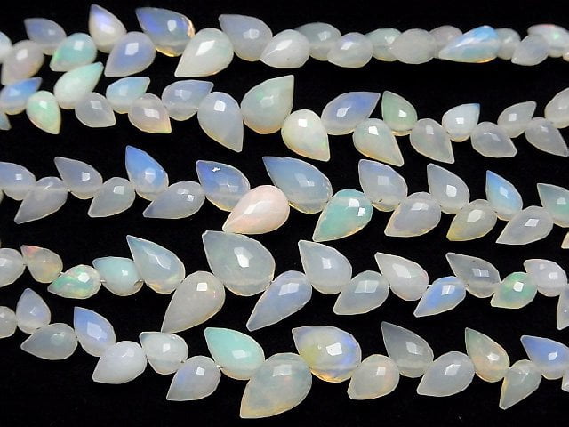 Hochwertiger äthiopischer Opal AA++ Blütenknospe facettierte Briolette 1-Strang-Perlen (ca. 5 Zoll/13 cm)
