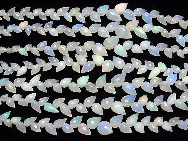 Hochwertiger äthiopischer Opal AA++ Blütenknospe facettierte Briolette 1-Strang-Perlen (ca. 5 Zoll/13 cm)