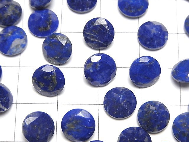 Lapislazuli AA++ lose Stein rund facettiert 8x8mm 3 Stück