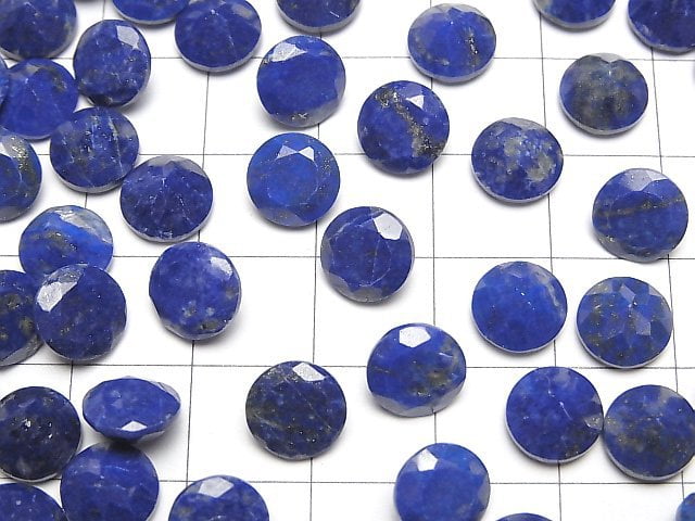 Lapislazuli AA++ lose Stein rund facettiert 8x8mm 3 Stück