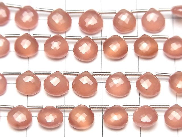 MicroCut Hochwertiger Rhodochrosit AAA Kastanie facettierte Briolette Halb- oder 1-Strang-Perlen (8 Stück)