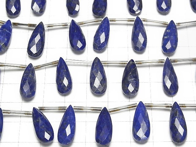 Lapislazuli AA++ Birnenform Facettierte Briolette 20x8mm 1 Strang Perlen (8 Stück)