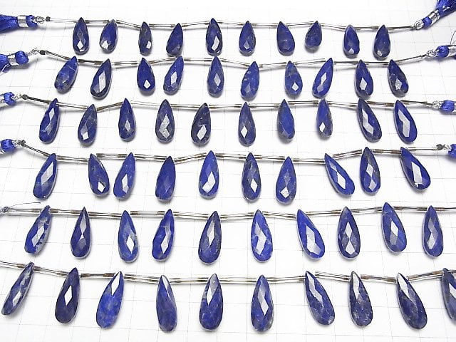 Lapislazuli AA++ Birnenform Facettierte Briolette 20x8mm 1 Strang Perlen (8 Stück)