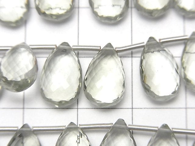 MicroCut 優質綠紫水晶 AAA 梨形刻面切工刻面橄欖石 1串 (8顆)