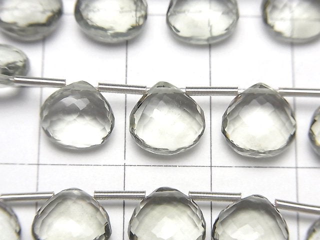 MicroCut 高品質綠紫水晶 AAA 栗子形刻面梨形墜飾 1串 (8顆)