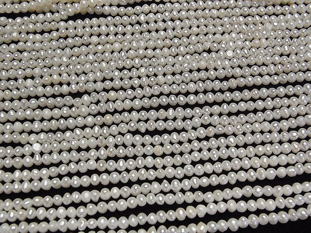 Süßwasserperle AAA- Kartoffel 3,5mm Weiß 1 Strang Perlen (ca. 14 Zoll/35 cm)