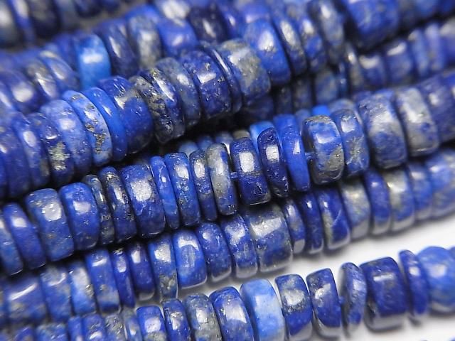 青金石 AA++ 刻面扁珠 (Heishi) 1串珠子 (約16英吋/40公分)