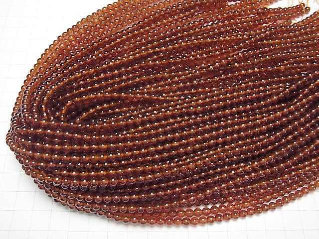 Hessonit Granat AAA Rund 4,5 mm 1 Strang Perlen (ca. 15 Zoll/38 cm)