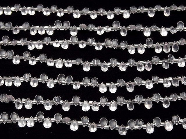 Hochwertiger Rosenquarz AAA Tropfenform Facettiert 6x4mm halb oder 1 Strang Perlen (38 Stück)