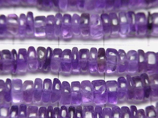 紫水晶 AA++ 扁珠 (米珠) 1串 (約15英吋/38公分)