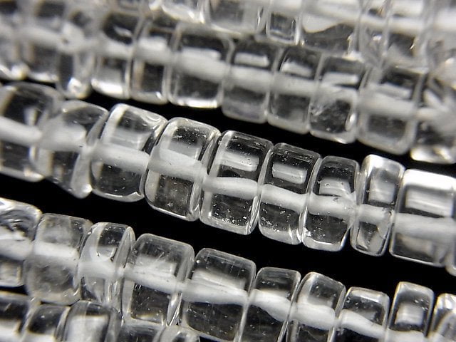 水晶 AA++ 扁珠(日本米珠)5-6毫米 1串珠(約15英吋/36公分)