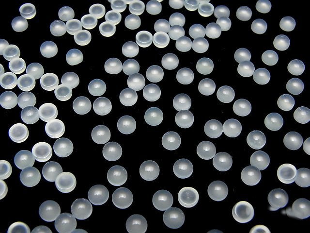See Blau Chalcedon AAA rund Cabochon 4x4mm 10 Stück