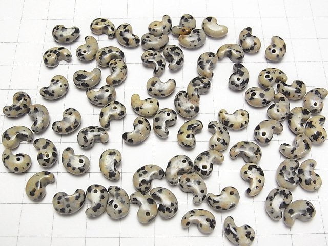 Dalmatian-Jaspis kommaförmige Perle 10x7mm 3 Stück