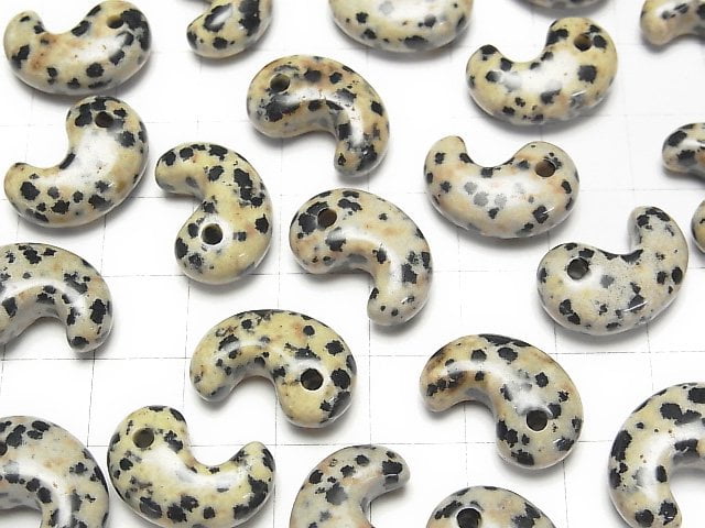 Dalmatian-Jaspis kommaförmige Perle 18x12mm 3 Stück